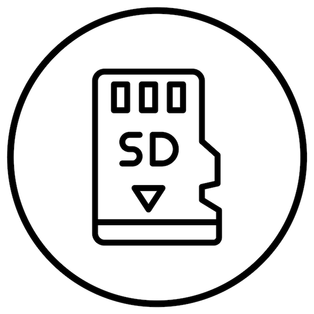 Ilustración del diseño del icono vectorial de la tarjeta de memoria
