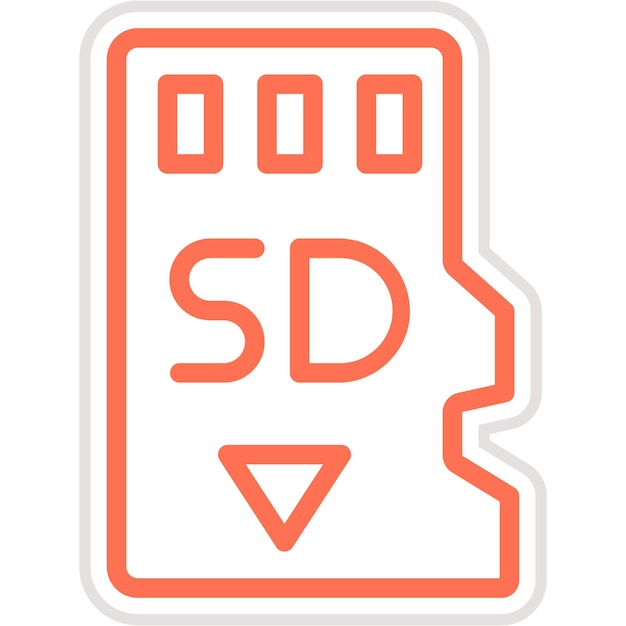 Ilustración del diseño del icono vectorial de la tarjeta de memoria