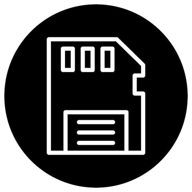 Ilustración del diseño del icono vectorial de la tarjeta de memoria