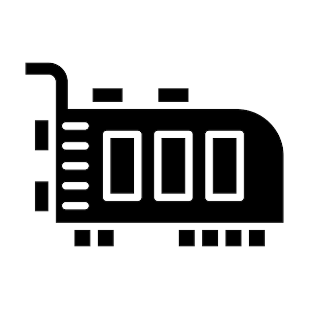 Ilustración del diseño del icono vectorial de la tarjeta Pci
