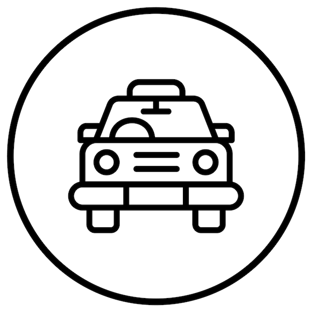 Ilustración del diseño del icono vectorial del taxi