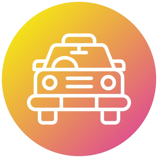 Ilustración del diseño del icono vectorial del taxi