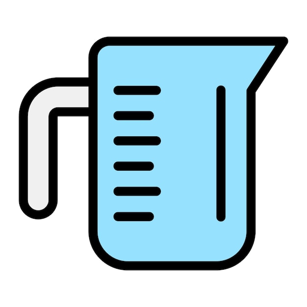 Ilustración del diseño del icono vectorial de la taza de medición