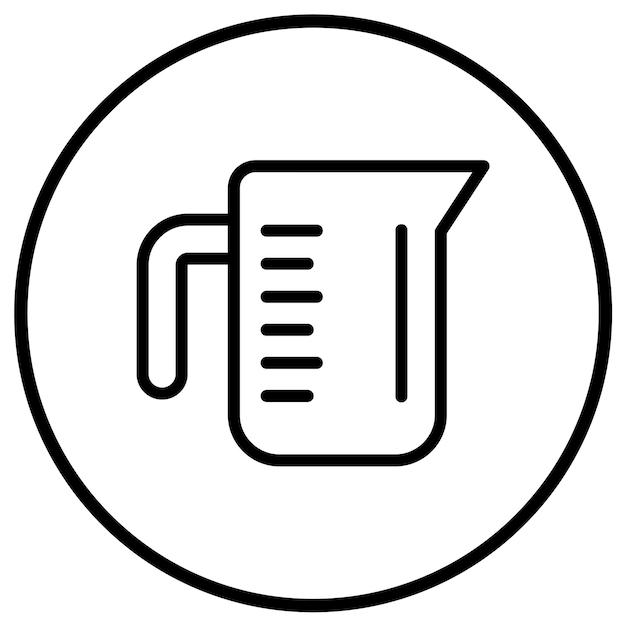 Ilustración del diseño del icono vectorial de la taza de medición