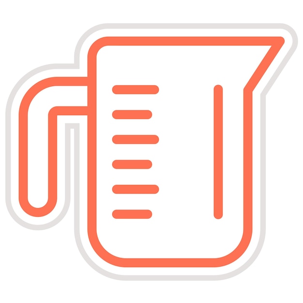 Ilustración del diseño del icono vectorial de la taza de medición