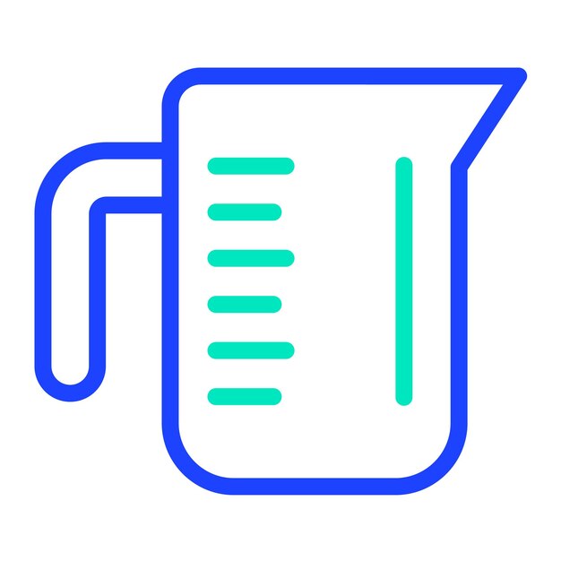 Ilustración del diseño del icono vectorial de la taza de medición