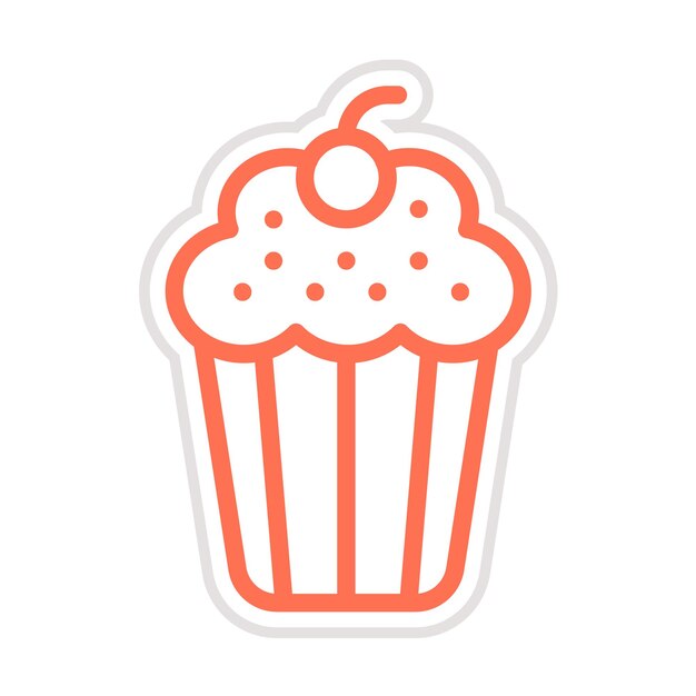 Ilustración del diseño del icono vectorial de la taza de pastel