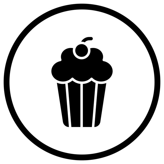 Ilustración del diseño del icono vectorial de la taza de pastel