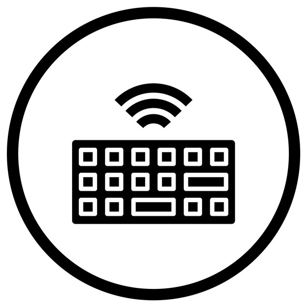 Ilustración del diseño del icono vectorial del teclado inalámbrico