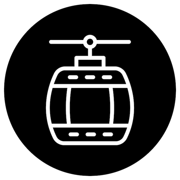 Ilustración del diseño del icono vectorial del teleférico