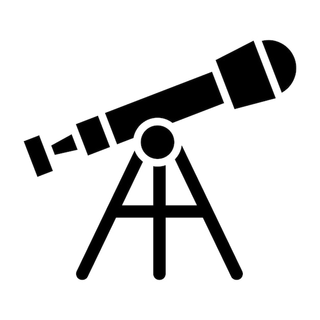 Ilustración del diseño del icono vectorial del telescopio