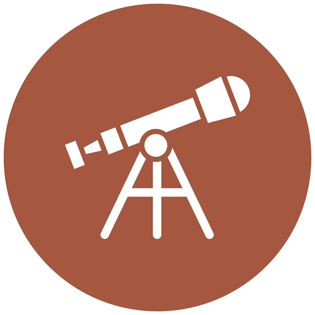 Ilustración del diseño del icono vectorial del telescopio
