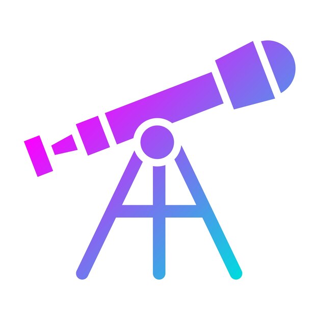 Ilustración del diseño del icono vectorial del telescopio