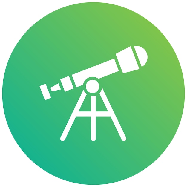 Ilustración del diseño del icono vectorial del telescopio
