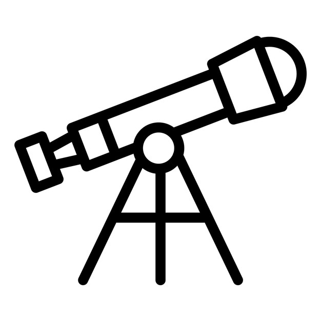 Ilustración del diseño del icono vectorial del telescopio