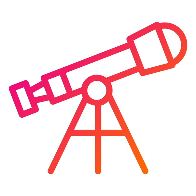 Ilustración del diseño del icono vectorial del telescopio