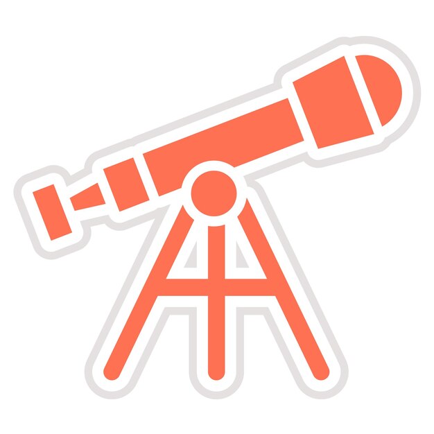 Ilustración del diseño del icono vectorial del telescopio