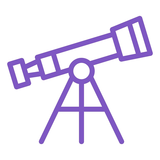 Ilustración del diseño del icono vectorial del telescopio