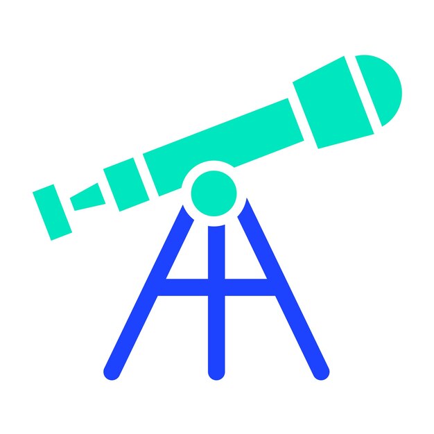 Ilustración del diseño del icono vectorial del telescopio