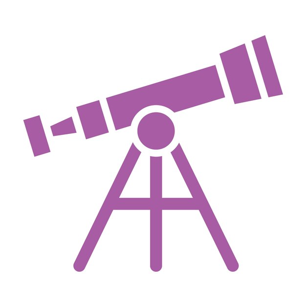 Ilustración del diseño del icono vectorial del telescopio