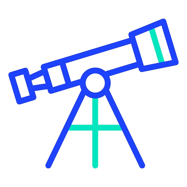 Ilustración del diseño del icono vectorial del telescopio