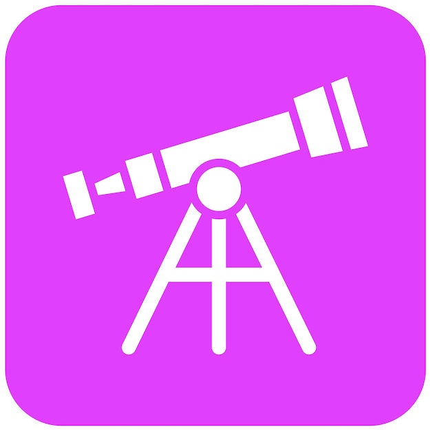 Ilustración del diseño del icono vectorial del telescopio