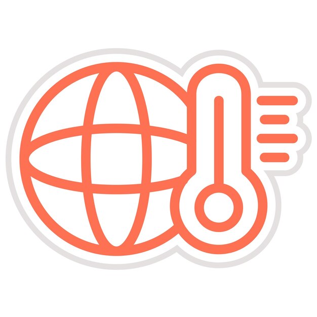 Ilustración del diseño del icono vectorial de la temperatura global