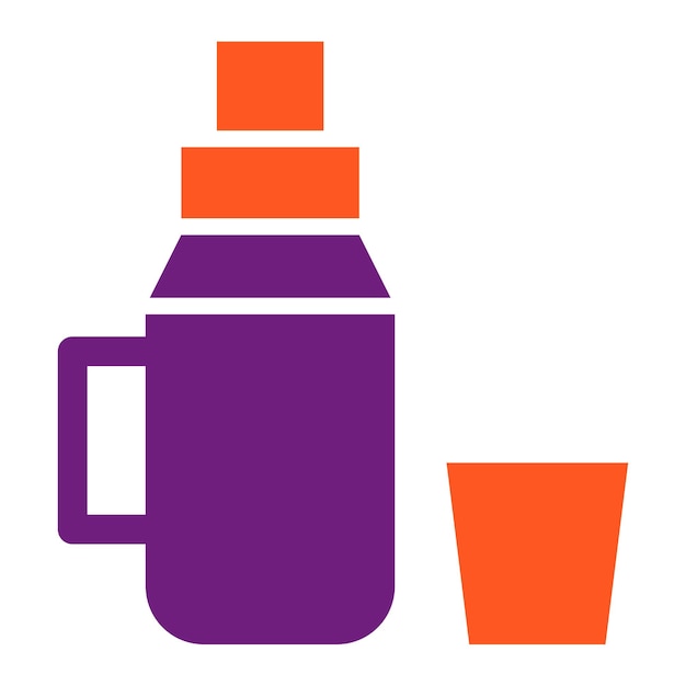 Ilustración del diseño del icono vectorial del termo