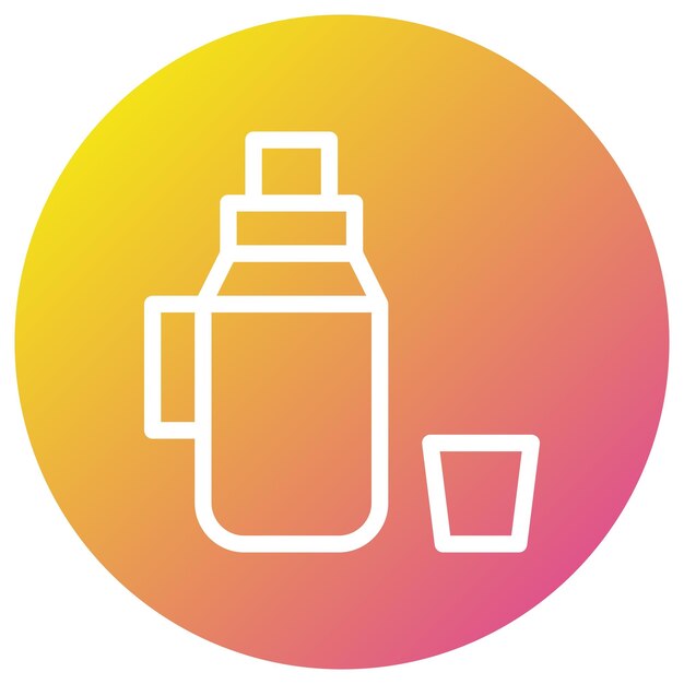 Ilustración del diseño del icono vectorial del termo