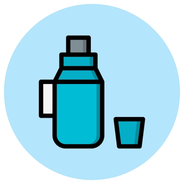 Ilustración del diseño del icono vectorial del termo