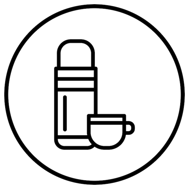 Ilustración del diseño del icono vectorial del termo