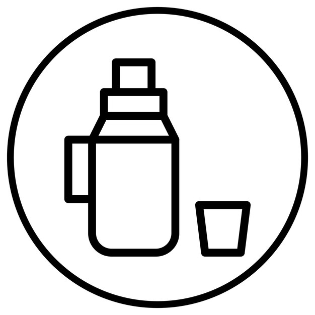 Ilustración del diseño del icono vectorial del termo