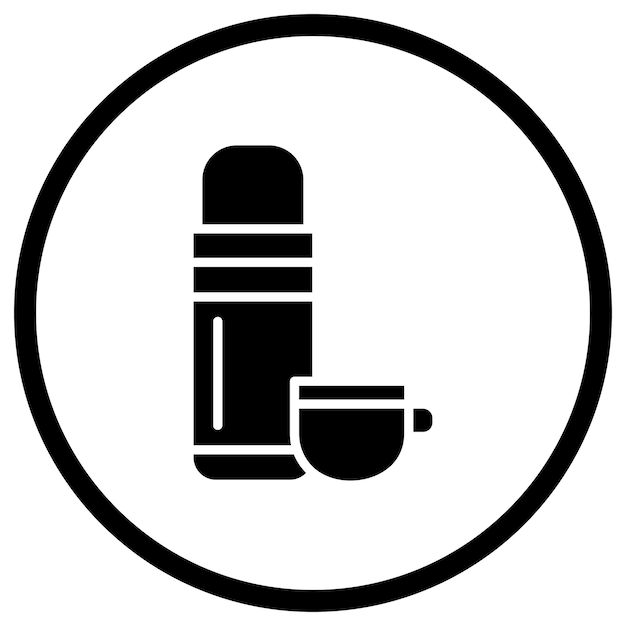 Ilustración del diseño del icono vectorial del termo