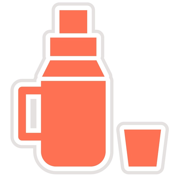Ilustración del diseño del icono vectorial del termo