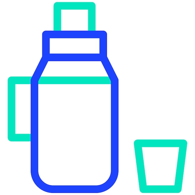 Ilustración del diseño del icono vectorial del termo