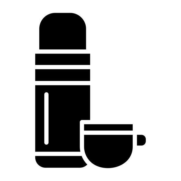 Ilustración del diseño del icono vectorial del termo