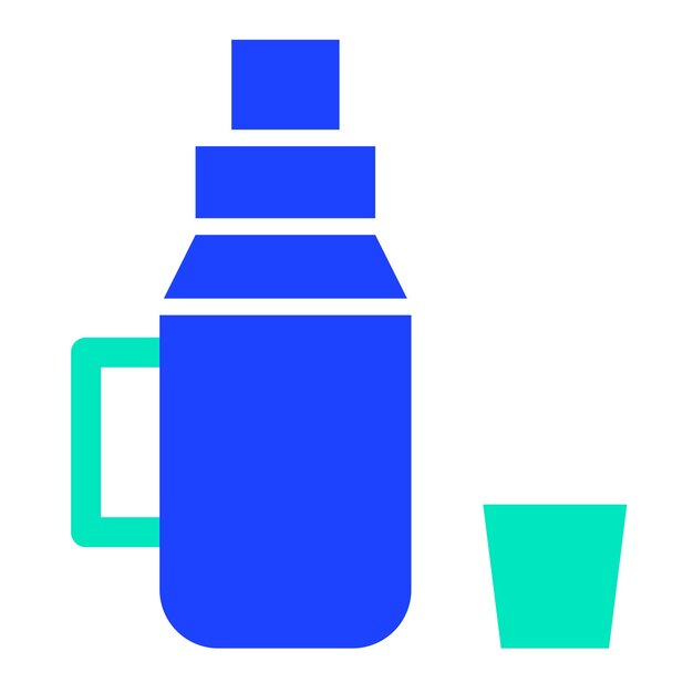 Ilustración del diseño del icono vectorial del termo