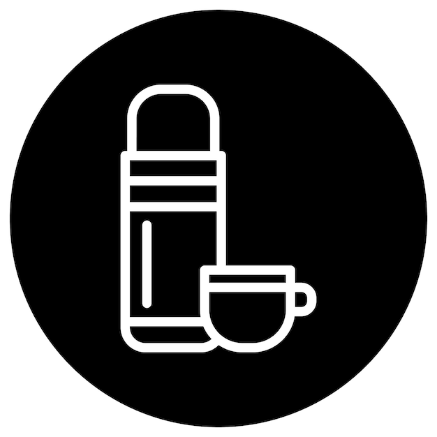 Ilustración del diseño del icono vectorial del termo
