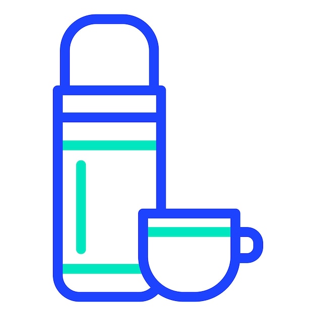 Ilustración del diseño del icono vectorial del termo