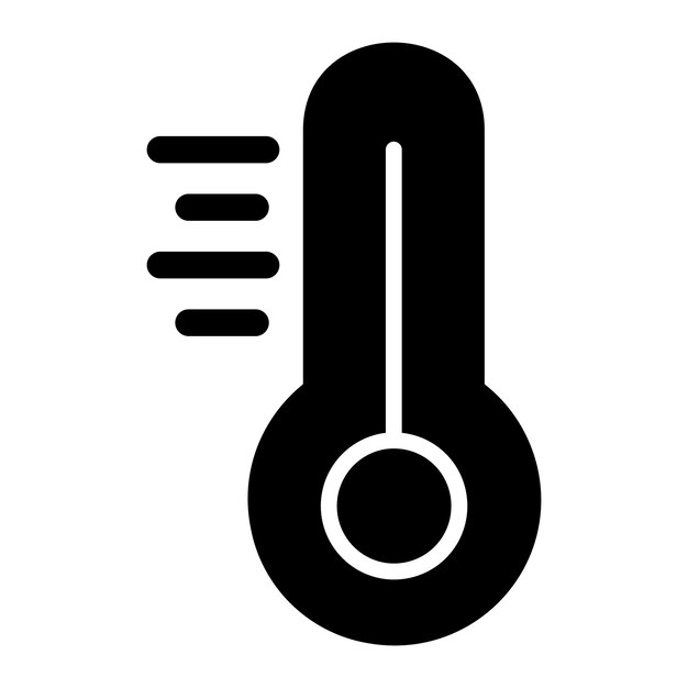 Ilustración del diseño del icono vectorial del termómetro