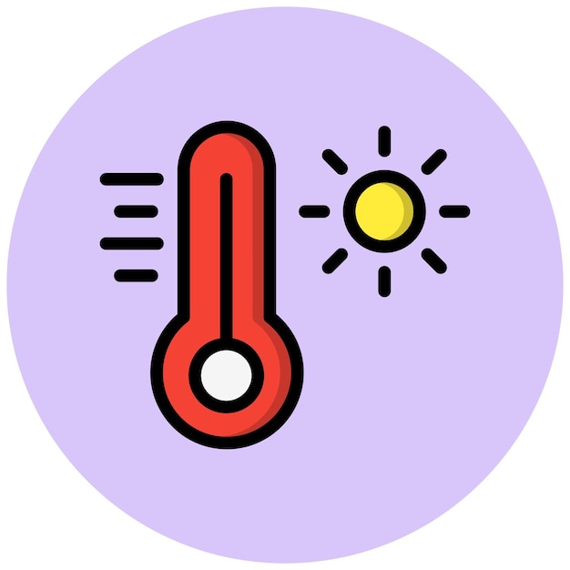 Ilustración del diseño del icono vectorial del termómetro