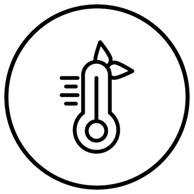 Ilustración del diseño del icono vectorial del termómetro