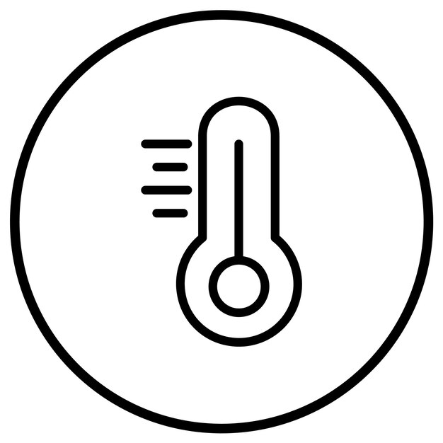 Ilustración del diseño del icono vectorial del termómetro