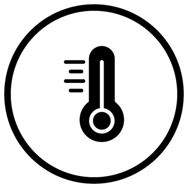 Ilustración del diseño del icono vectorial del termómetro