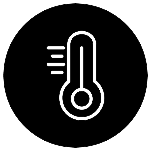 Ilustración del diseño del icono vectorial del termómetro
