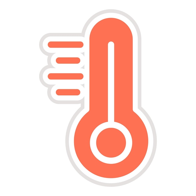 Ilustración del diseño del icono vectorial del termómetro