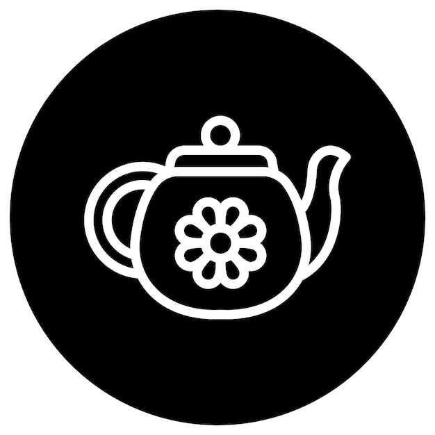 Ilustración del diseño del icono vectorial de la tetera