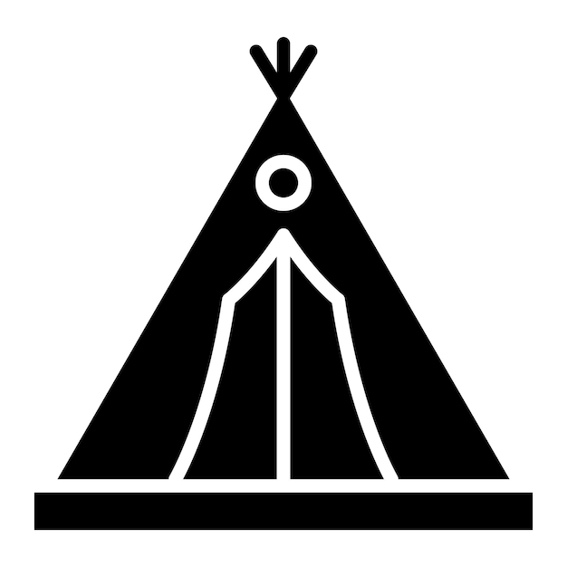 Ilustración del diseño del icono vectorial de la tienda de campamento