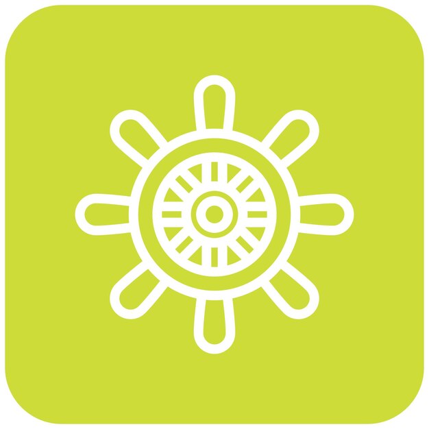 Ilustración del diseño del icono vectorial del timón