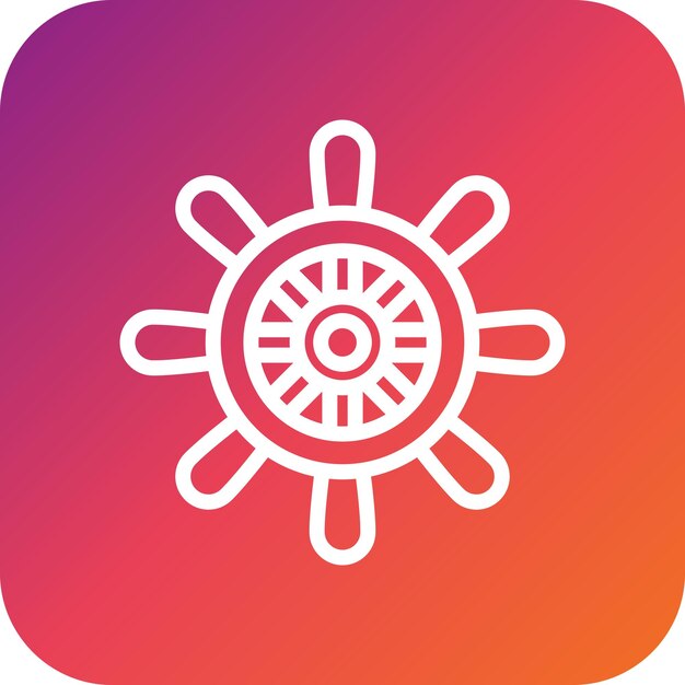 Ilustración del diseño del icono vectorial del timón